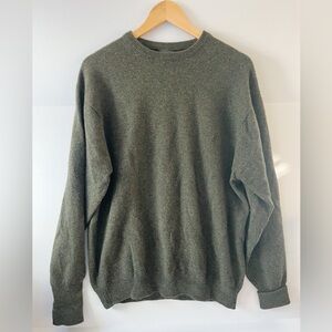 The Scotch House Olive Green Sweater 100% Wool Men's Size 42 Medium Vintage Wool
